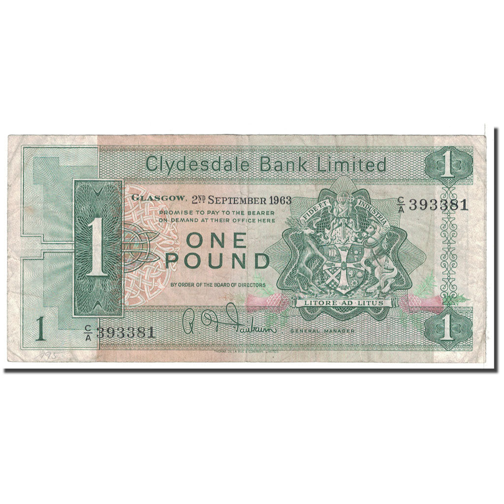 Banknote, Scotland, 1 Pound, 1963, 1963-09-02, KM:197, VF(20-25)