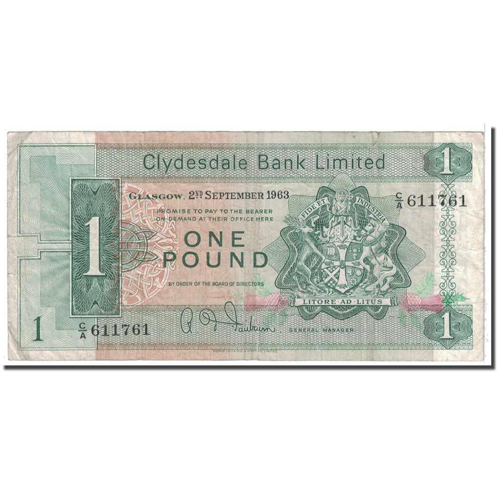 Banknote, Scotland, 1 Pound, 1963, 1963-09-02, KM:197, VF(20-25)