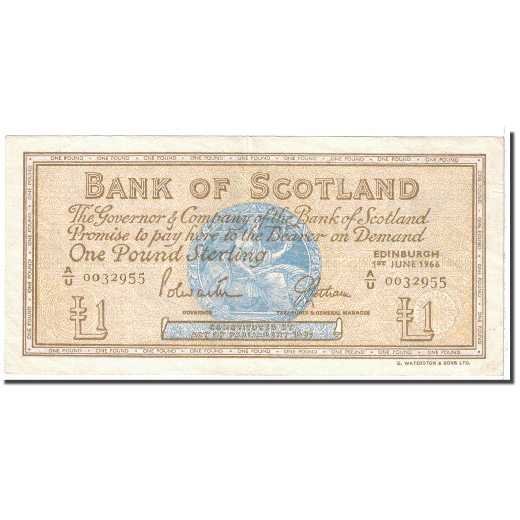 Banknote, Scotland, 1 Pound, 1966, 1966-06-01, KM:105a, AU(50-53)