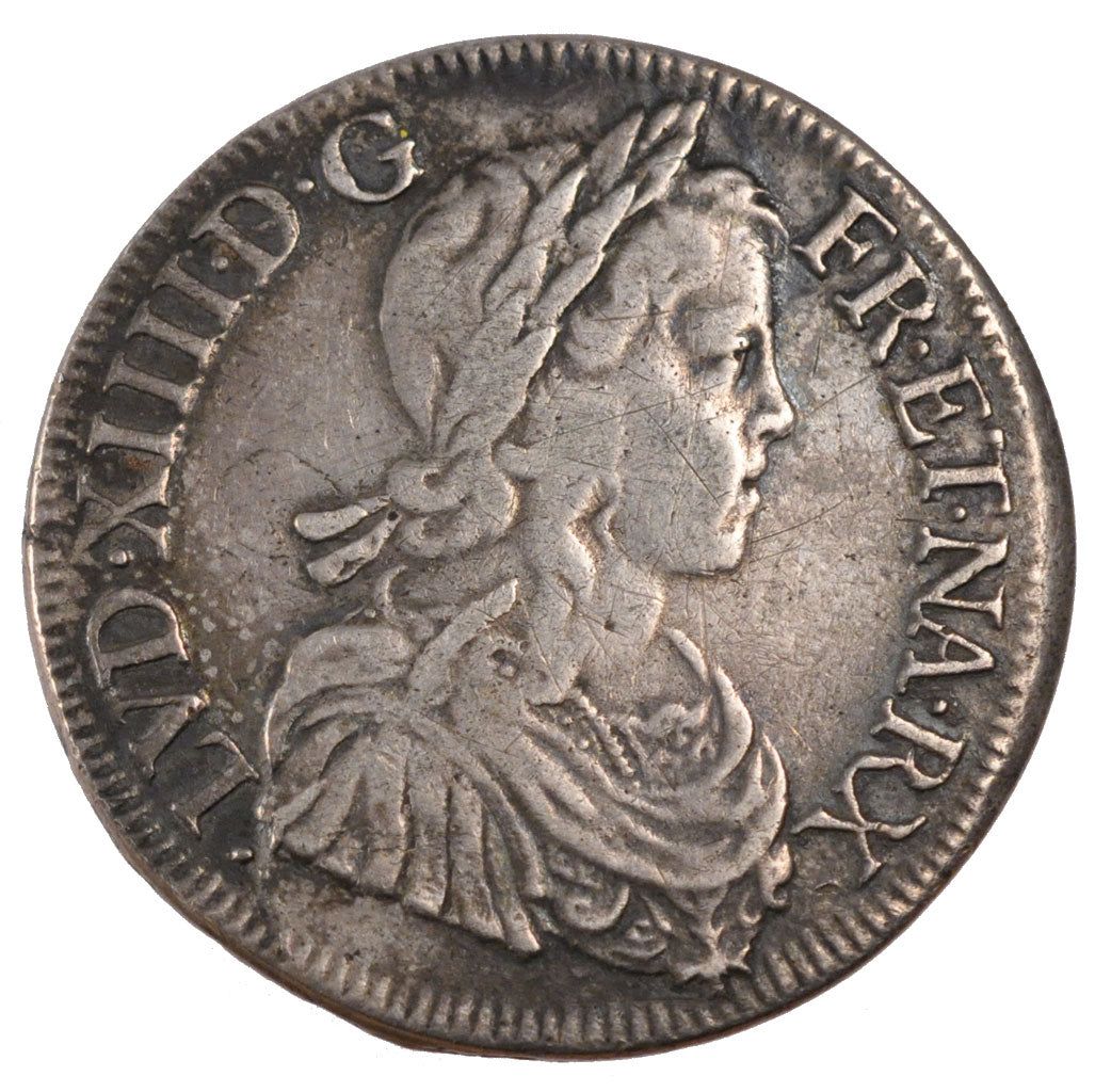 FRANCE, Écu à la mèche longue, Ecu, 1649, Bordeaux, VF(30-35), Silver, Gadoury #