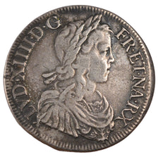 FRANCE, Écu à la mèche longue, Ecu, 1649, Bordeaux, VF(30-35), Silver, Gadoury #