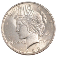 UNITED STATES, Peace Dollar, Dollar, 1922, U.S. Mint, KM #150, AU(55-58),...
