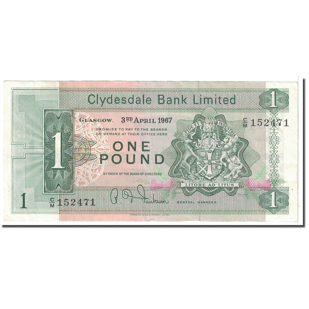 Banknote, Scotland, 1 Pound, 1967, 1967-04-03, KM:202, AU(50-53)