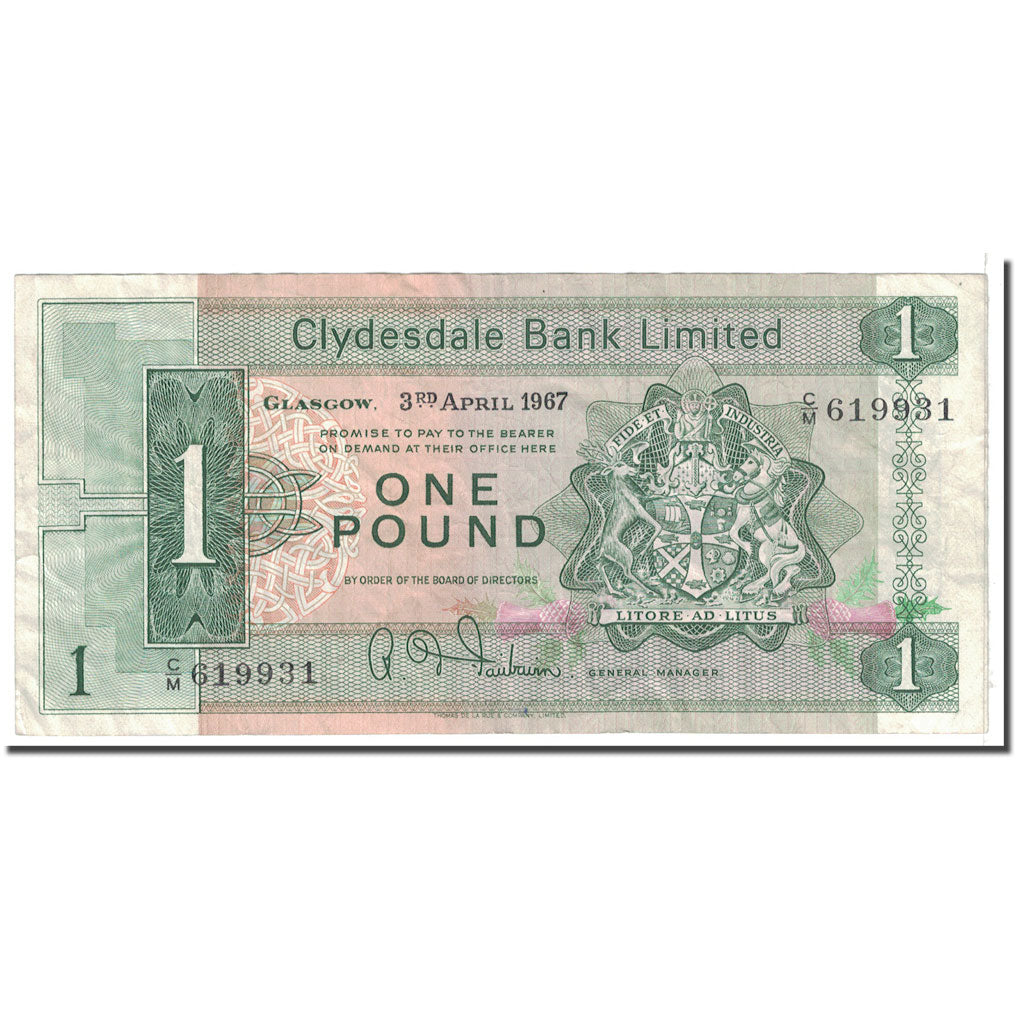Banknote, Scotland, 1 Pound, 1967, 1967-04-03, KM:202, VF(30-35)