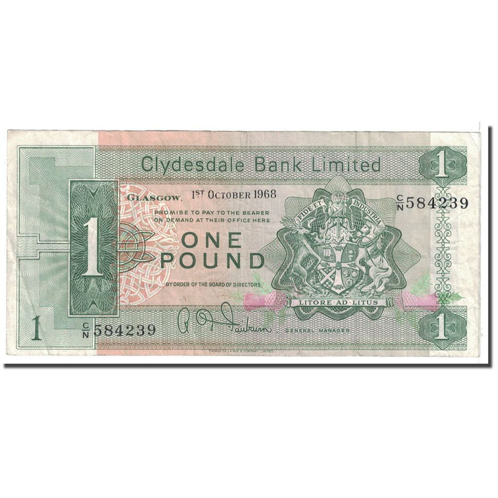 Banknote, Scotland, 1 Pound, 1968, 1968-10-01, KM:202, VF(20-25)