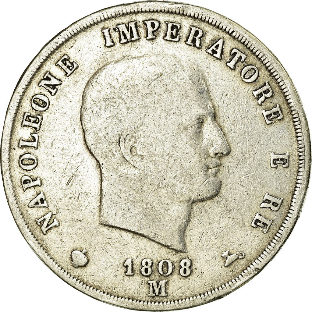Munten, Italiaanse staten, KINGDOM OF NAPOLEON, Napoleon I, 5 Lire, 1808, Milan
