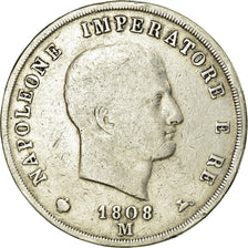 Munten, Italiaanse staten, KINGDOM OF NAPOLEON, Napoleon I, 5 Lire, 1808, Milan