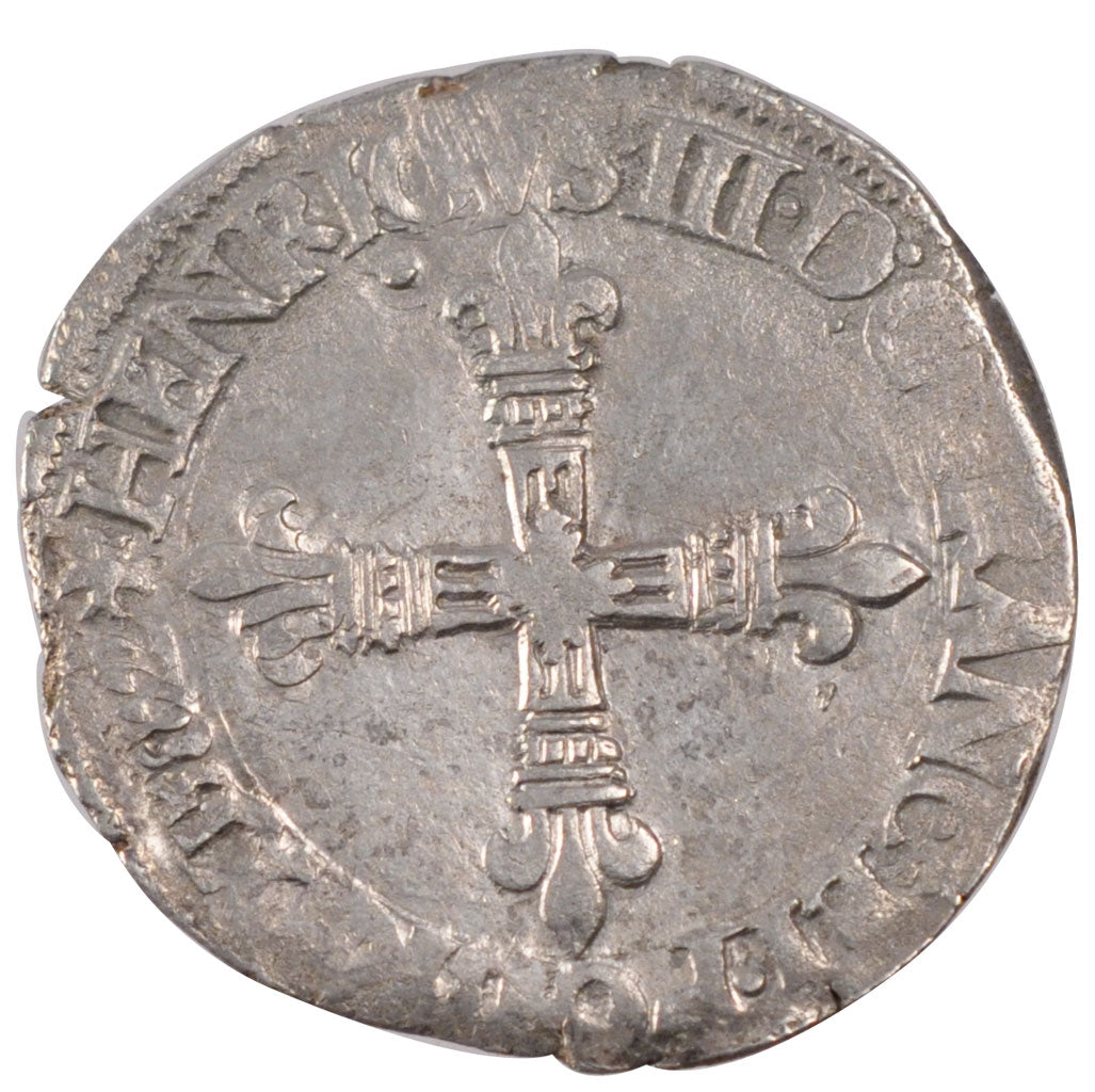 FRANCE, 1/4 Ecu, 1582, VF(20-25), Silver, Duplessy #1133, 9.48