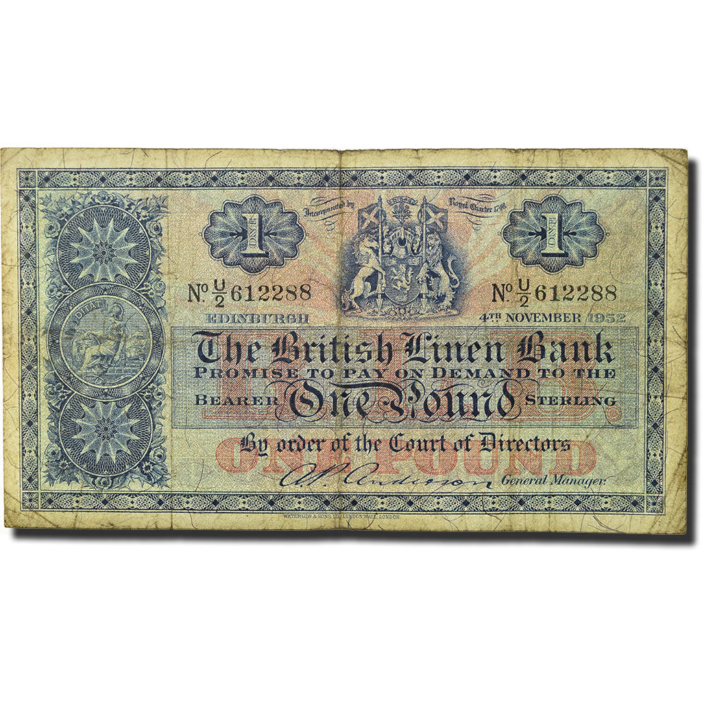 Banknote, Scotland, 1 Pound, 1952, 1952-11-04, KM:157d, VG(8-10)