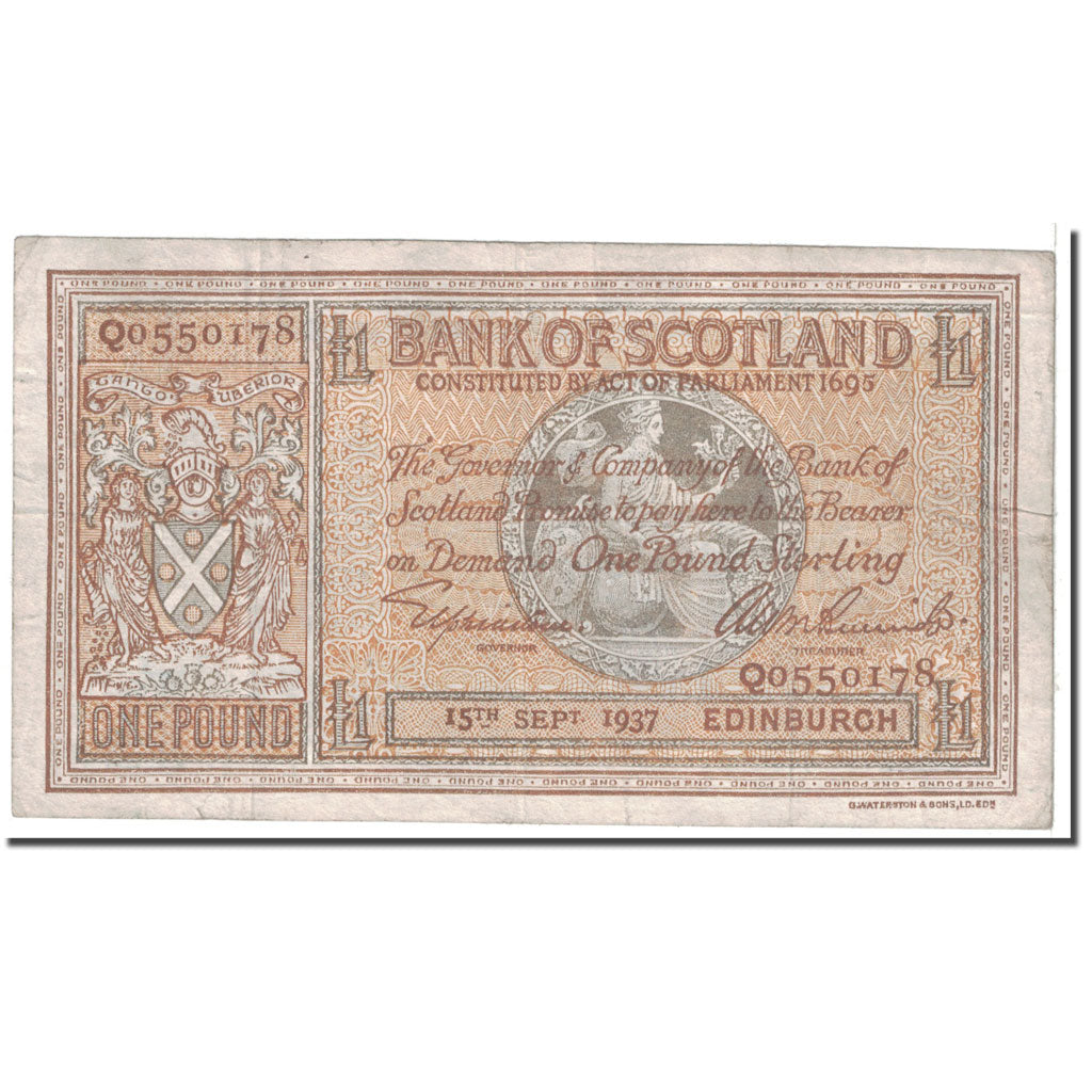 Banknote, Scotland, 1 Pound, 1937, 1937-03-08, KM:91a, VF(20-25)