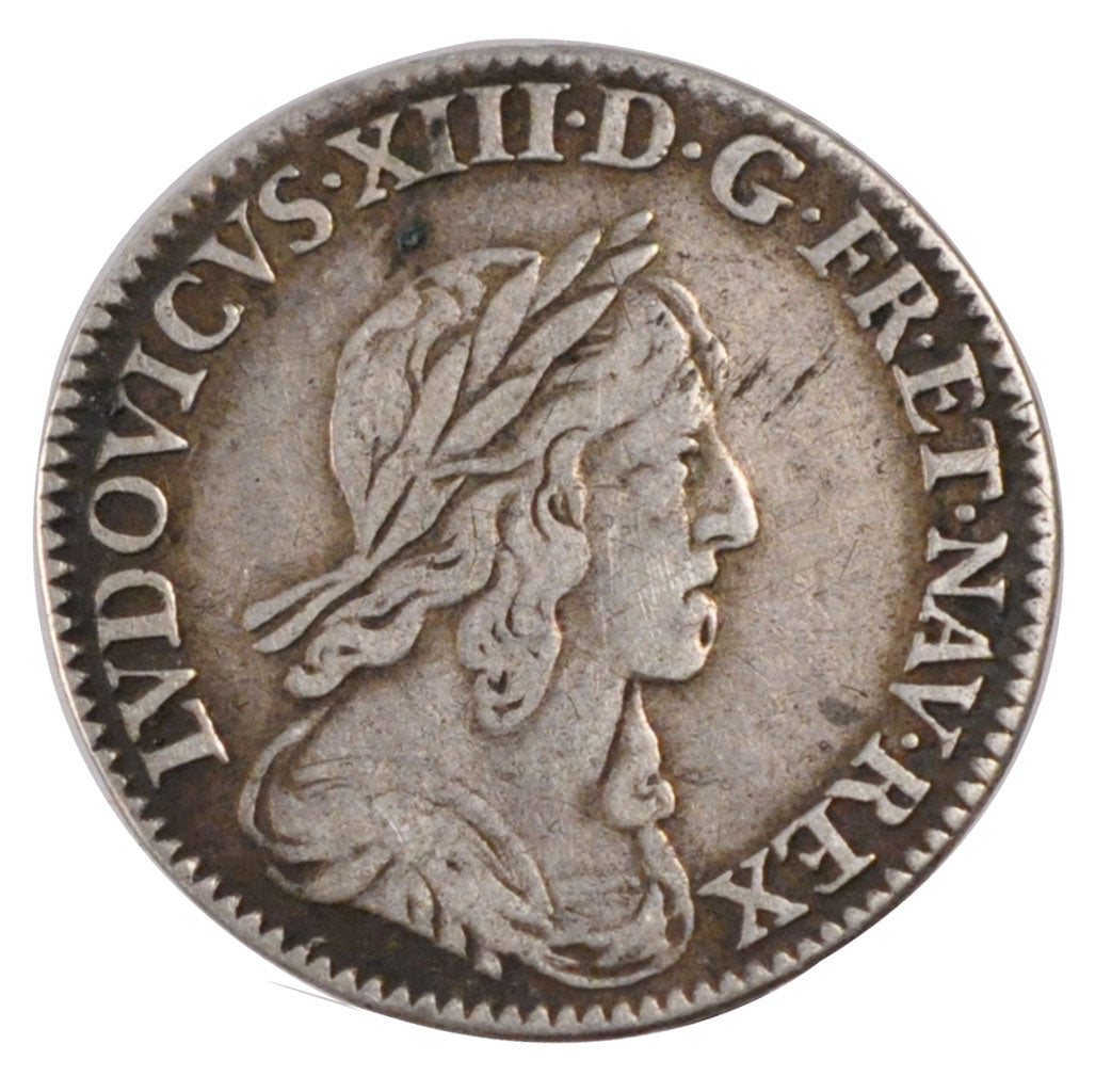 FRANCE, 1/12 Ecu, 1643, Paris, EF(40-45), Silver, Gadoury #46, 2.19