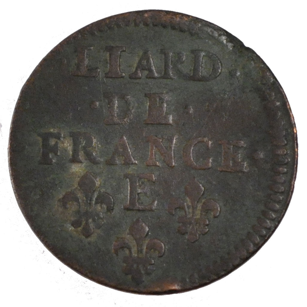 FRANCE, Liard, 1656, Meung sur Loire, VF(20-25), Copper, Gadoury #80, 3.30