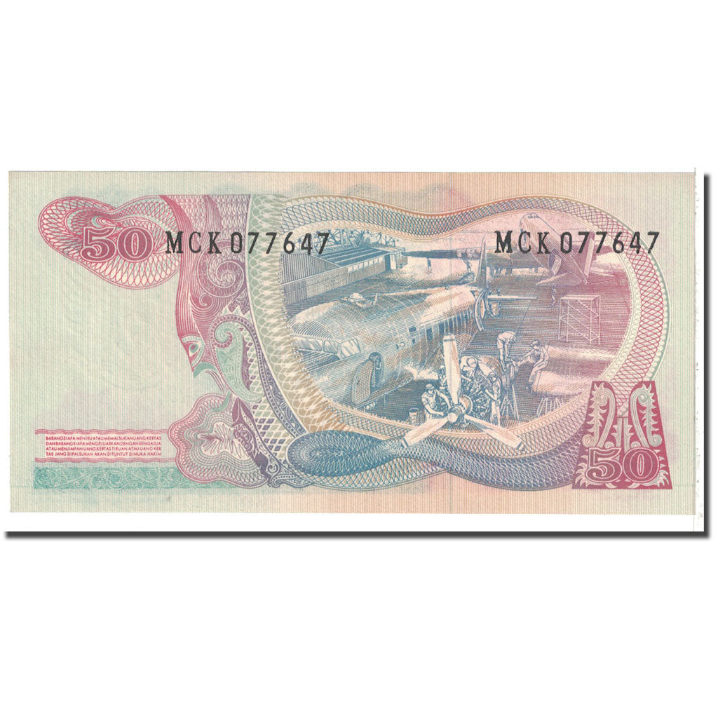 Banknote, Indonesia, 50 Rupiah, 1968, KM:107a, UNC(63)