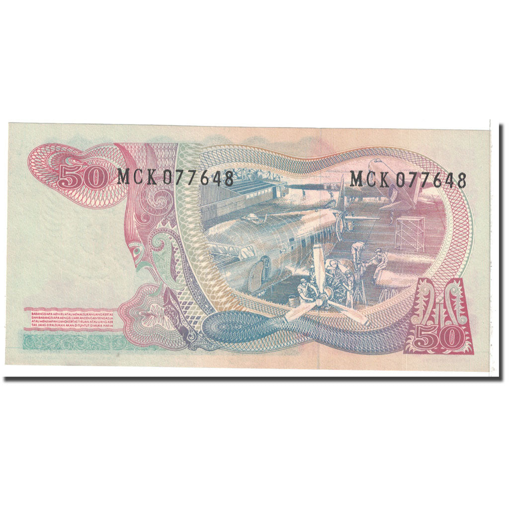 Banknote, Indonesia, 50 Rupiah, 1968, KM:107a, UNC(63)