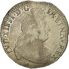 Francia, Louis XIV, 1/2 écu aux 8L, 2e type, 1704, Riom, reformed, Argento, MB