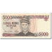 Billete, 5000 Rupiah, 1986, Indonesia, KM:125a, EBC