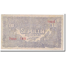 Biljet, Indonesië, 10 Rupiah, 1948, 1948-01-01, KM:S190c, TTB