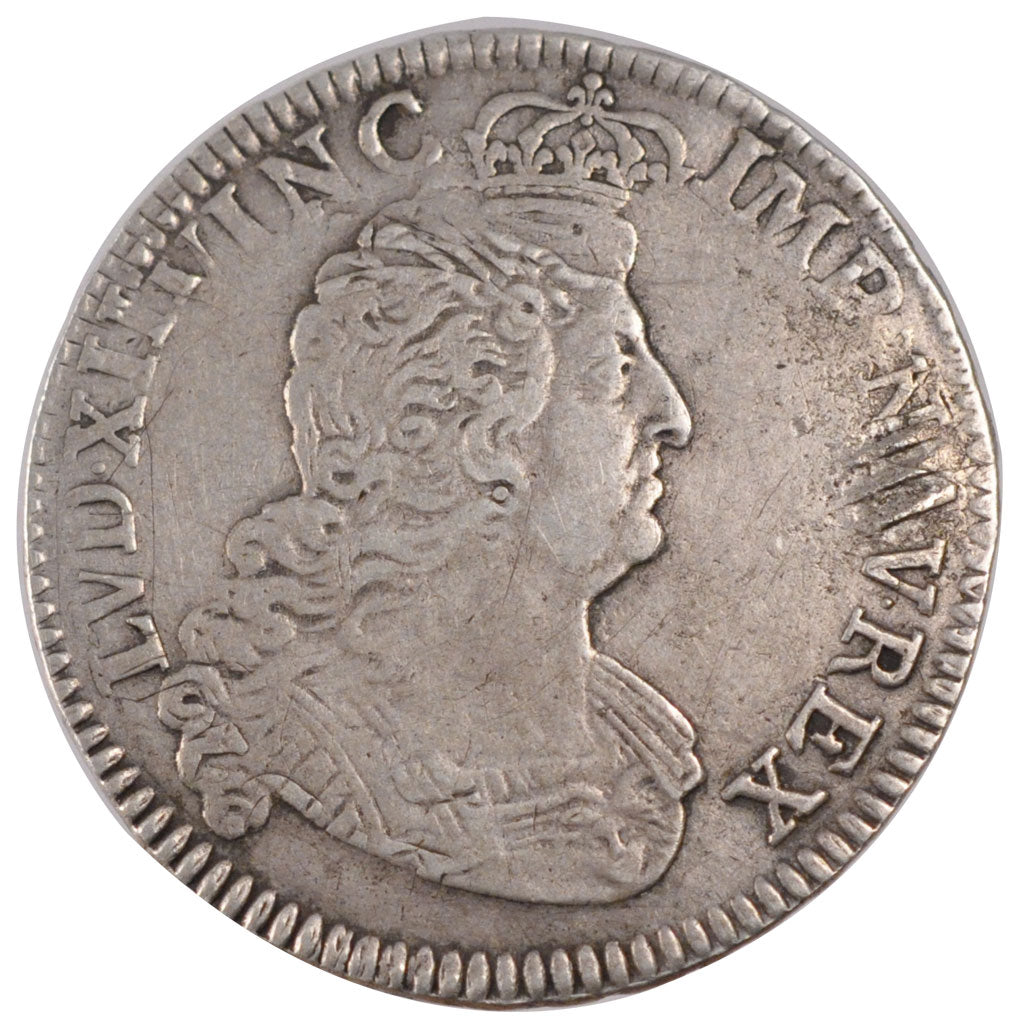 FRANCE, 1/2 Ecu, 1704, EF(40-45), Silver, Gadoury #194, 13.18