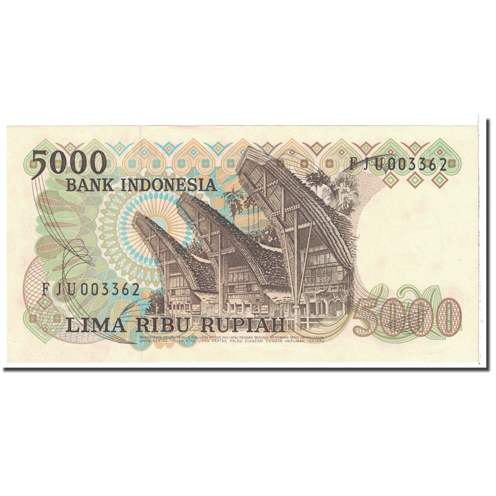 Banconote, Indonesia, 5000 Rupiah, 1980, KM:120A, SPL