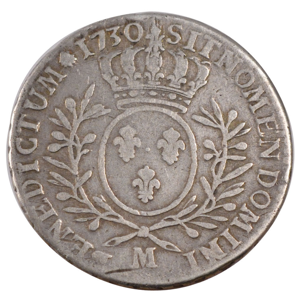 FRANCE, 1/2 Écu aux branches d'olivier, 1/2 ECU, 44 Sols, 1730, Toulouse, KM ...