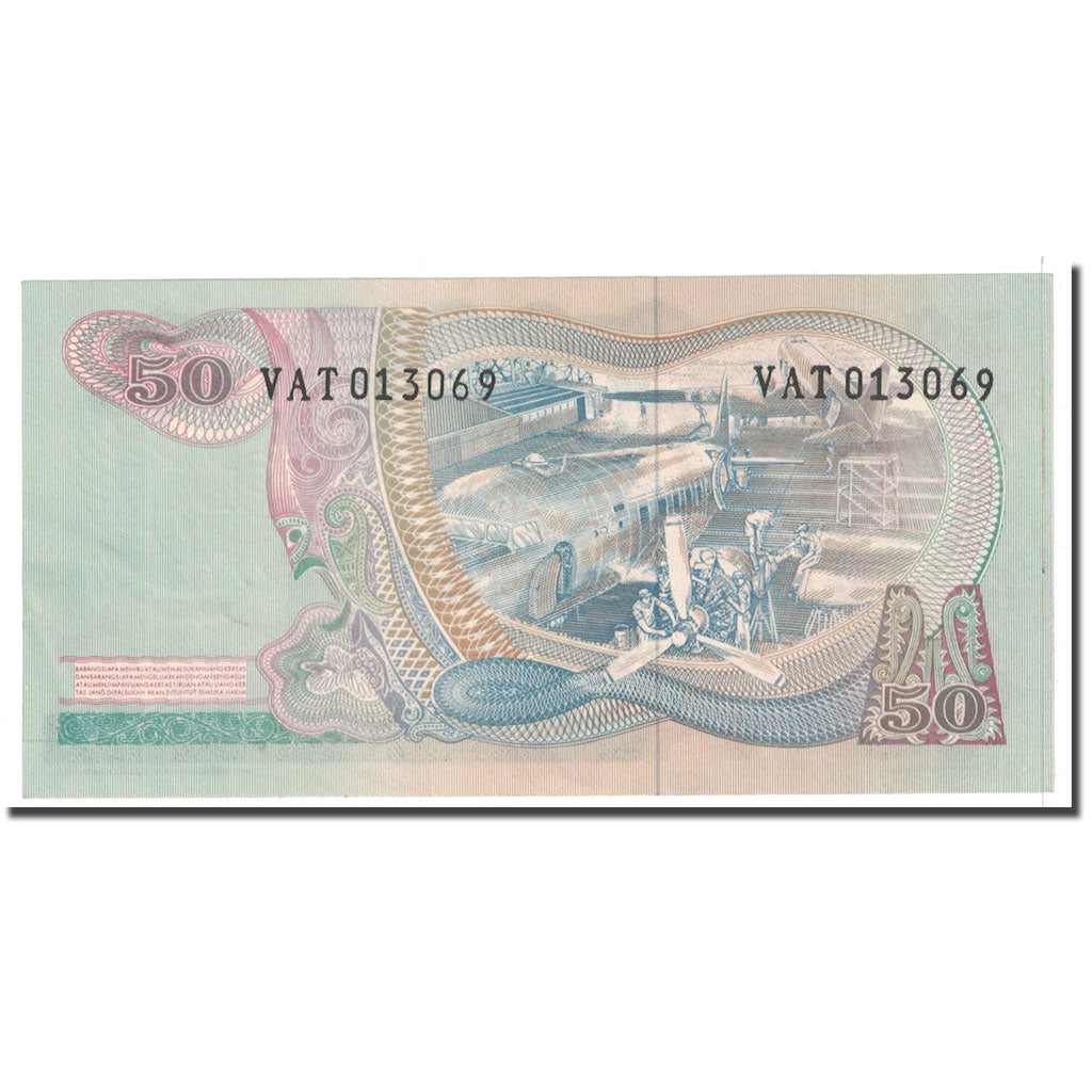 Banknote, Indonesia, 50 Rupiah, 1968, KM:107a, UNC(63)