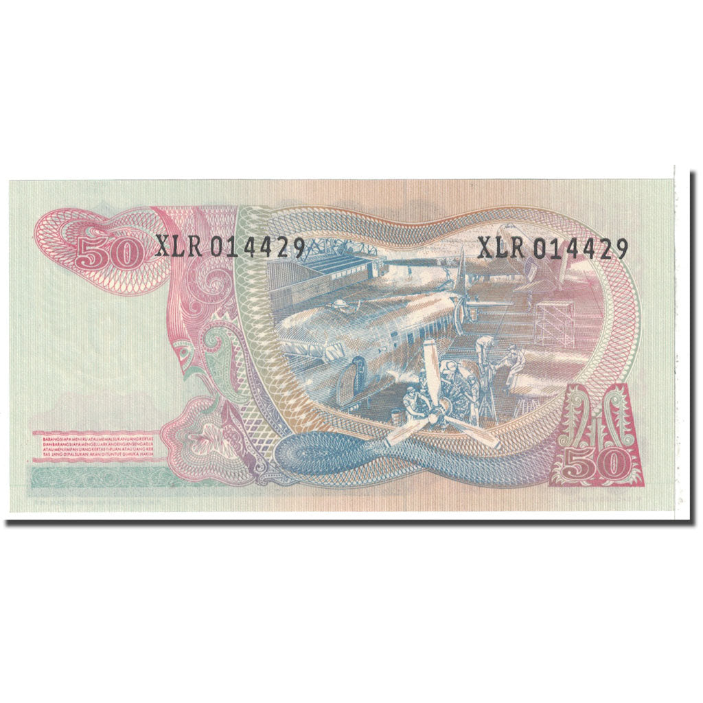 Banknote, Indonesia, 50 Rupiah, 1968, KM:107a, UNC(63)