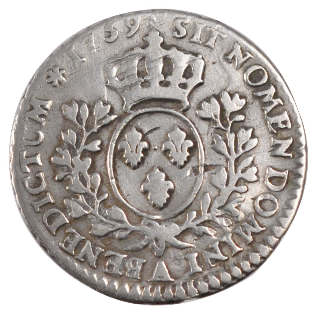 FRANCE, 1/10 Ecu, 1759, Paris, VF(20-25), Silver, Gadoury #292, 2.84