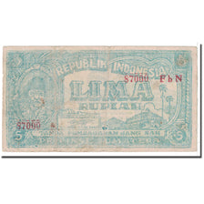 Banknote, Indonesia, 5 Rupiah, 1947, 1947-08-17, KM:S184, VG(8-10)