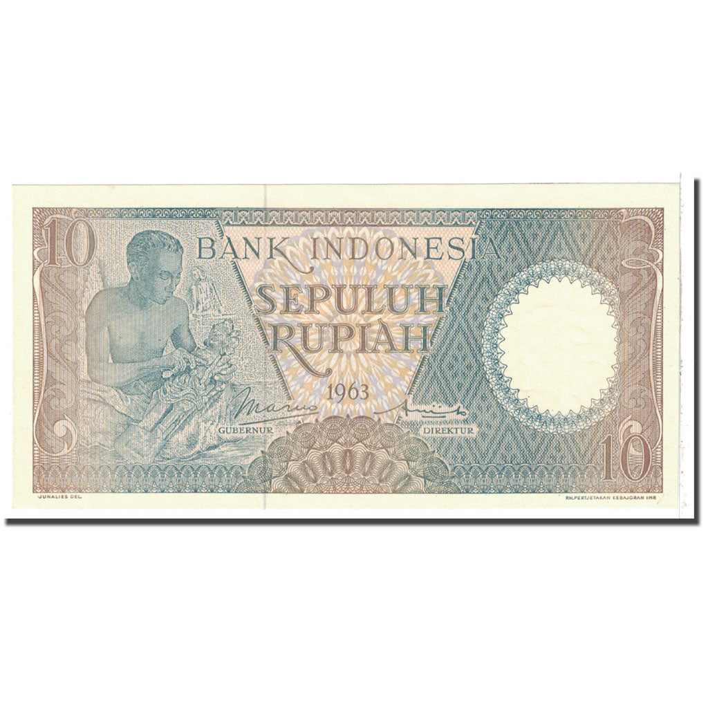 Banknote, Indonesia, 10 Rupiah, 1963, KM:89, UNC(63)