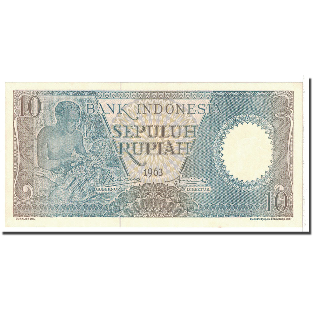 Billete, 10 Rupiah, 1963, Indonesia, KM:89, SC