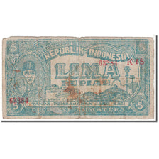 Banknote, Indonesia, 5 Rupiah, 1947, 1947-08-17, KM:S184, VG(8-10)