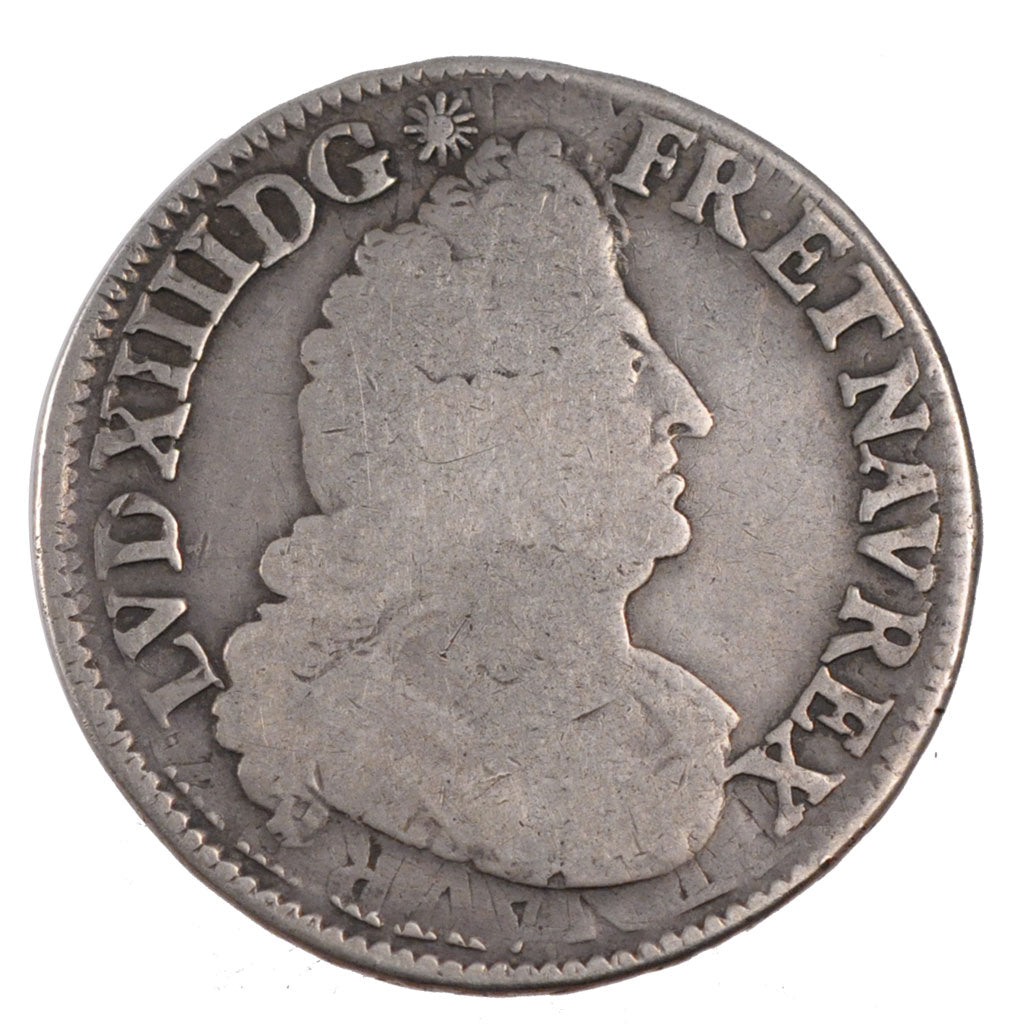 FRANCE, 1/2 Écu aux palmes, 1/2 ECU, 1693, Paris, KM #295.1, VF(20-25), Silver,