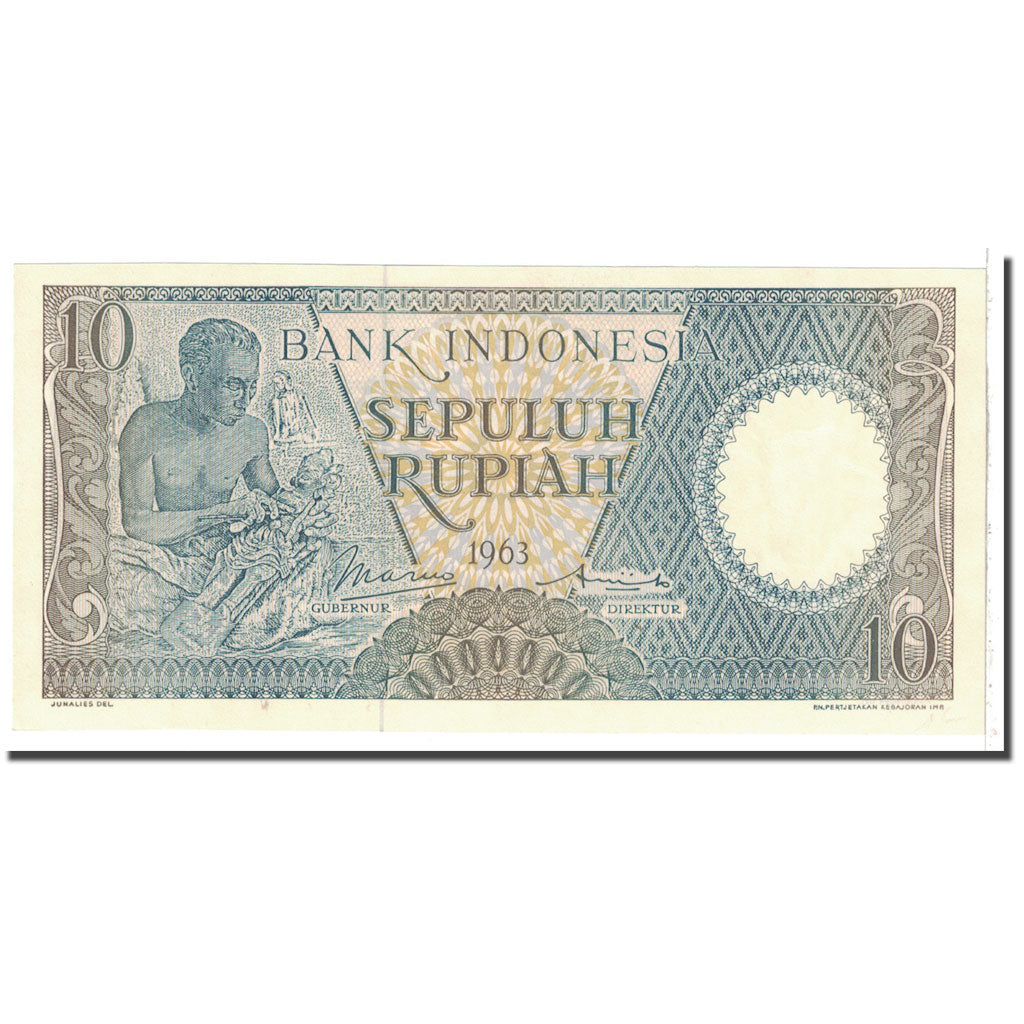 Billete, 10 Rupiah, 1963, Indonesia, KM:89, SC