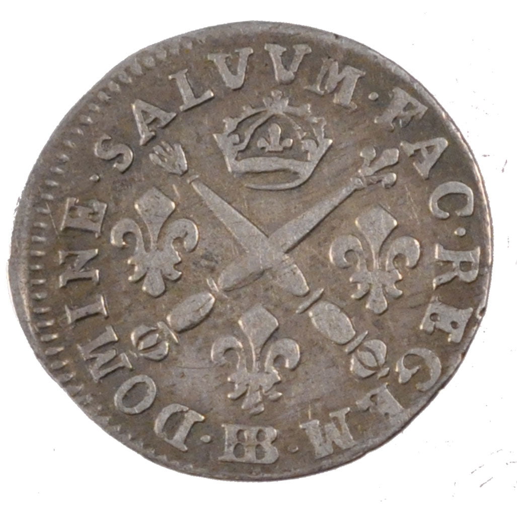 FRANCE, 5 Sols aux insignes, 5 Sols, 1704, Strasbourg, EF(40-45), Silver,...