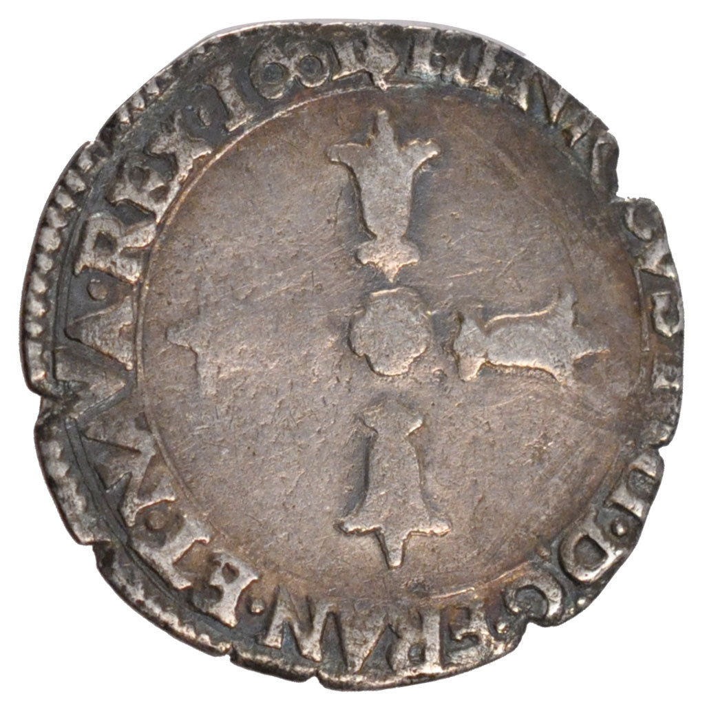 FRANCE, 1/8 Ecu, 1601, La Rochelle, VF(20-25), Silver, 4.52