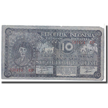 Banknote, Indonesia, 10 Rupiah, 1947, KM:22, VF(20-25)