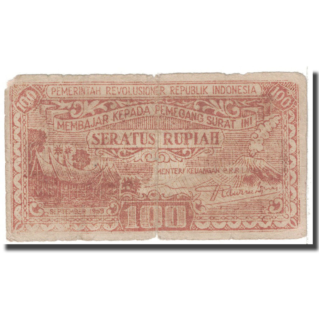 Banknote, Indonesia, 100 Rupiah, 1959, KM:S464, VG(8-10)