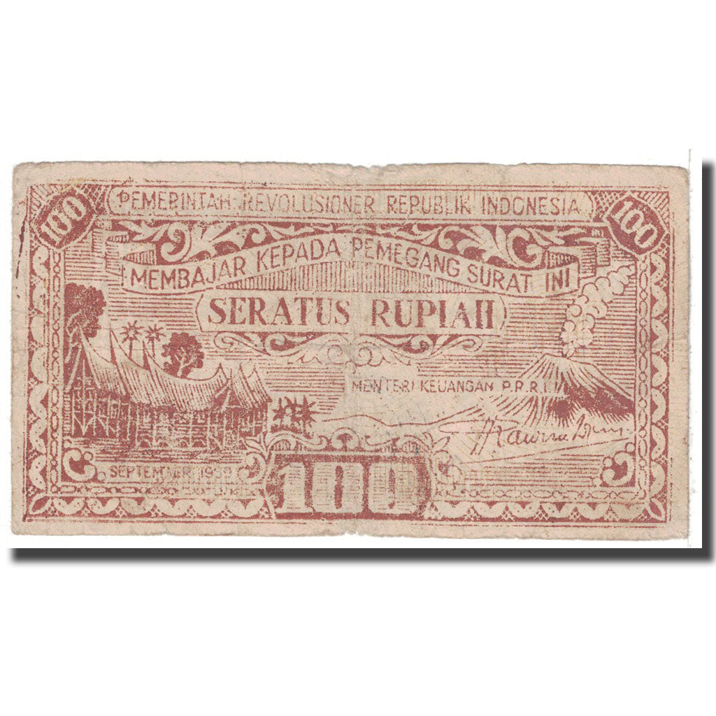 Banknote, Indonesia, 100 Rupiah, 1959, KM:S464, VG(8-10)