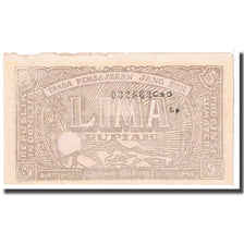 Geldschein, Indonesien, 5 Rupiah, 1948, KM:S192b, S+