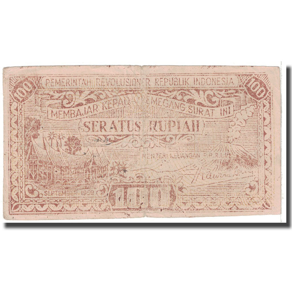 Banknote, Indonesia, 100 Rupiah, 1959, KM:S464, VF(20-25)