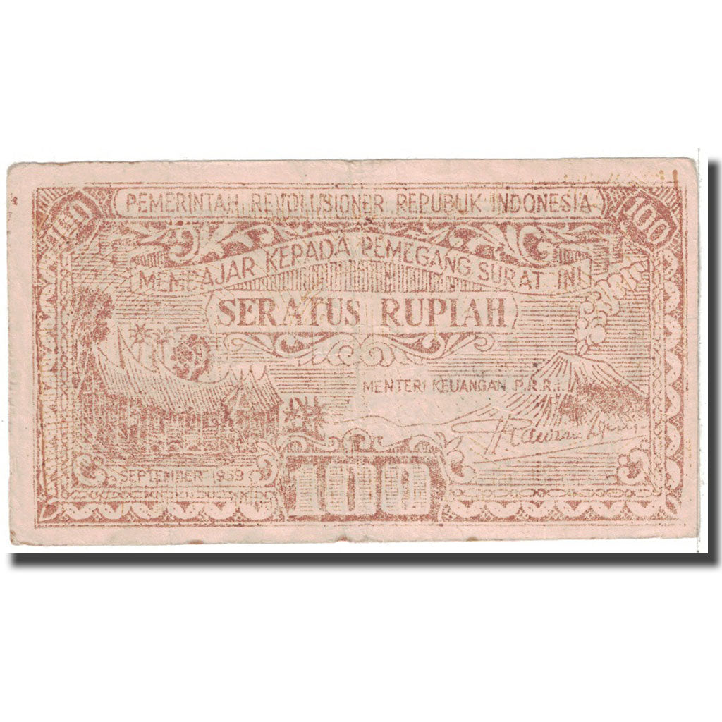 Banknote, Indonesia, 100 Rupiah, 1959, 9-1959, KM:S464, VF(30-35)