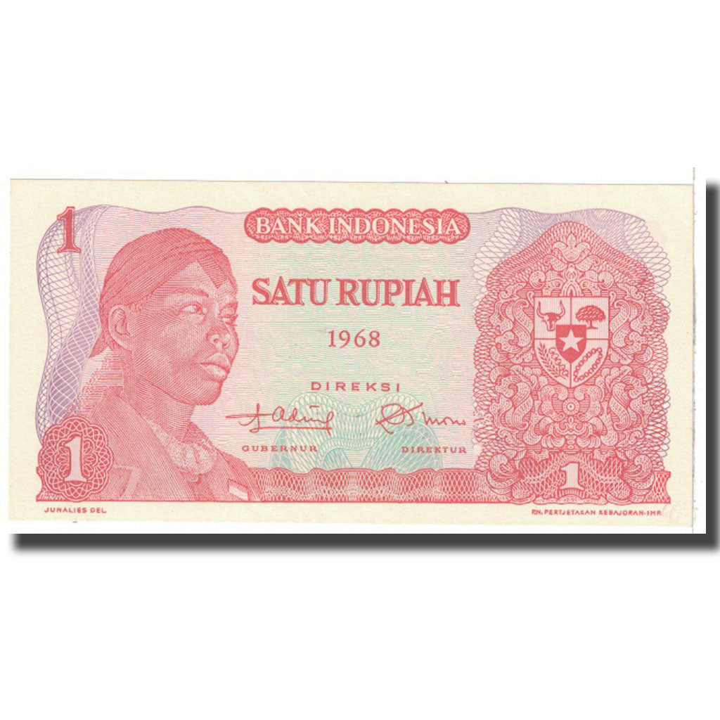 Billete, 1 Rupiah, 1968, Indonesia, KM:102a, SC