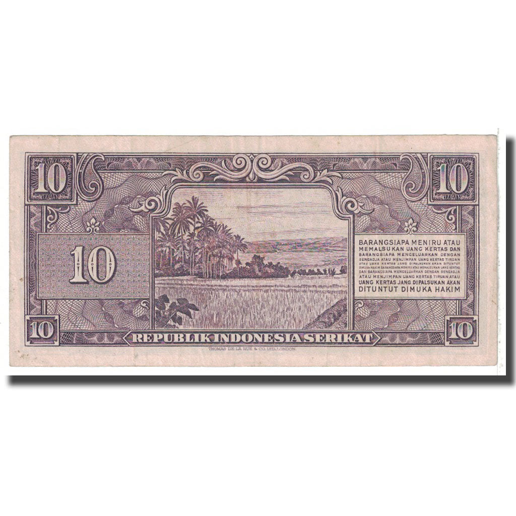 Banknote, Indonesia, 10 Rupiah, 1950, KM:37a, VF(30-35)