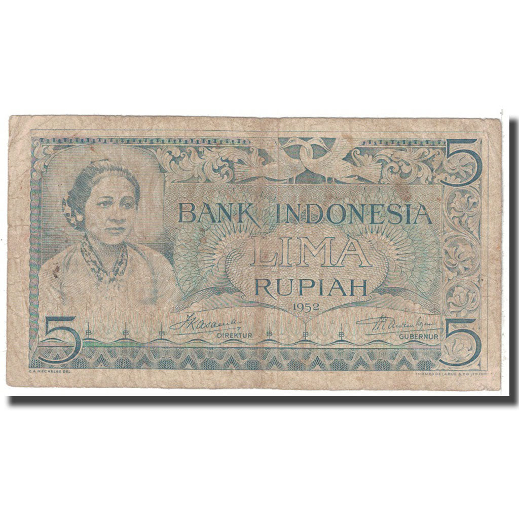Banknote, Indonesia, 5 Rupiah, 1952, KM:42, VG(8-10)