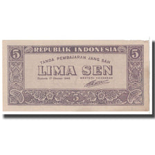 Banknote, Indonesia, 5 Sen, 1945, 1945-10-17, KM:14, AU(50-53)