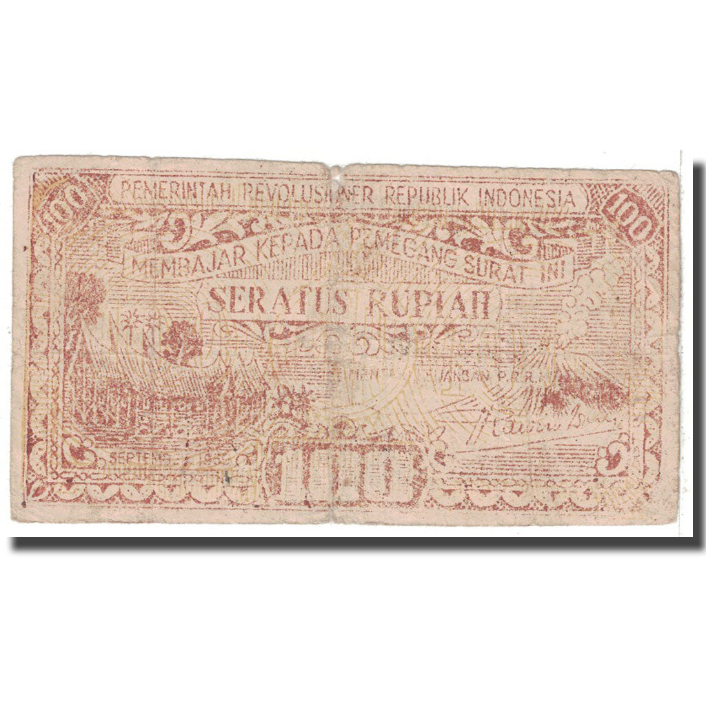 Banknote, Indonesia, 100 Rupiah, 1959, 9-1959, KM:S464, VG(8-10)