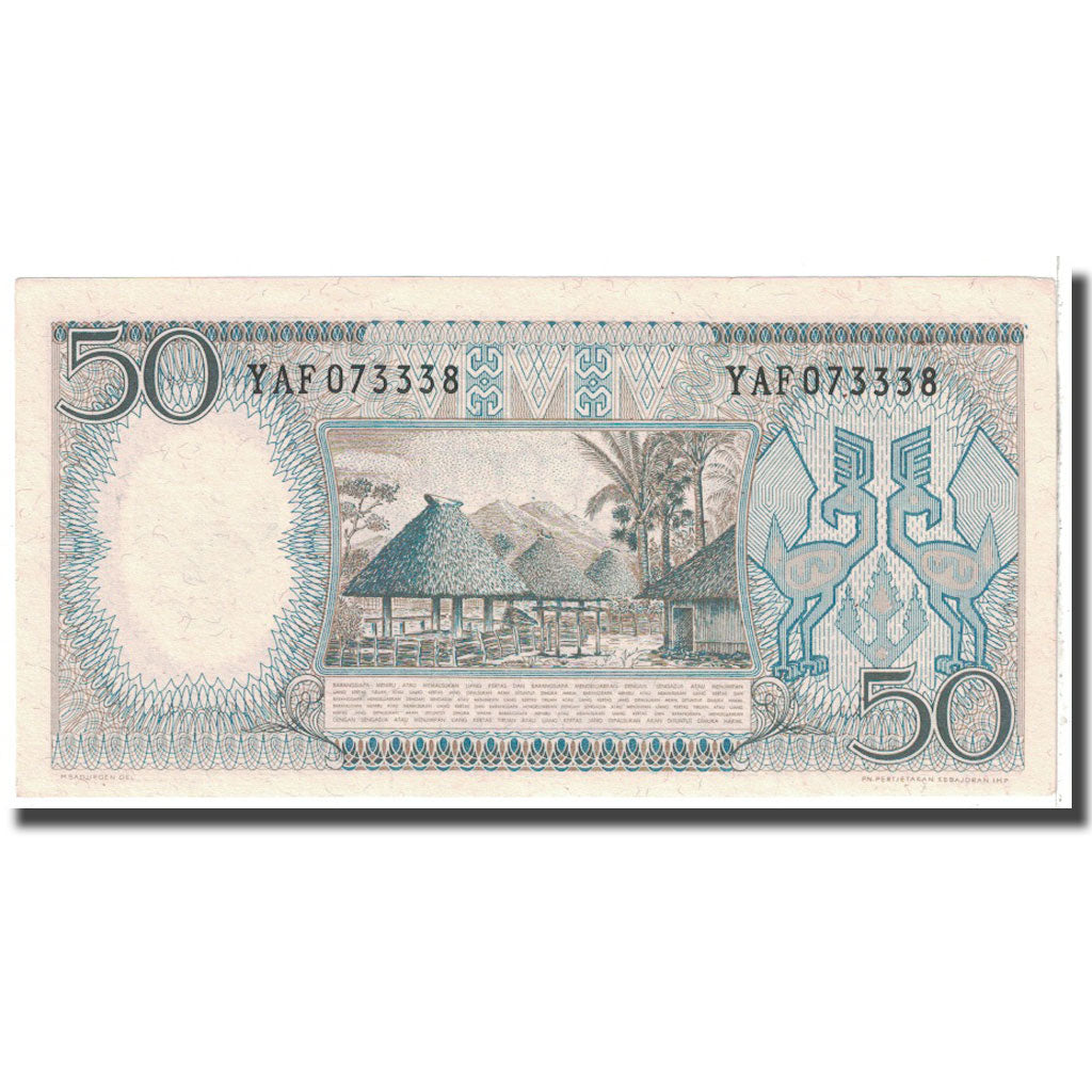 Biljet, Indonesië, 50 Rupiah, 1964, KM:96, SPL