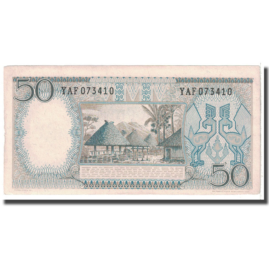Banknote, Indonesia, 50 Rupiah, 1964, KM:96, EF(40-45)