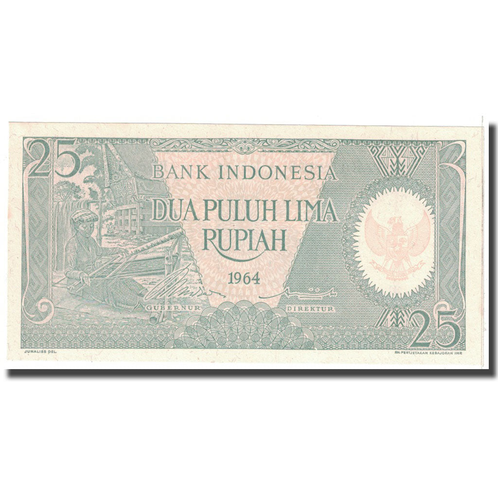 Geldschein, Indonesien, 25 Rupiah, 1964, KM:95a, UNZ-