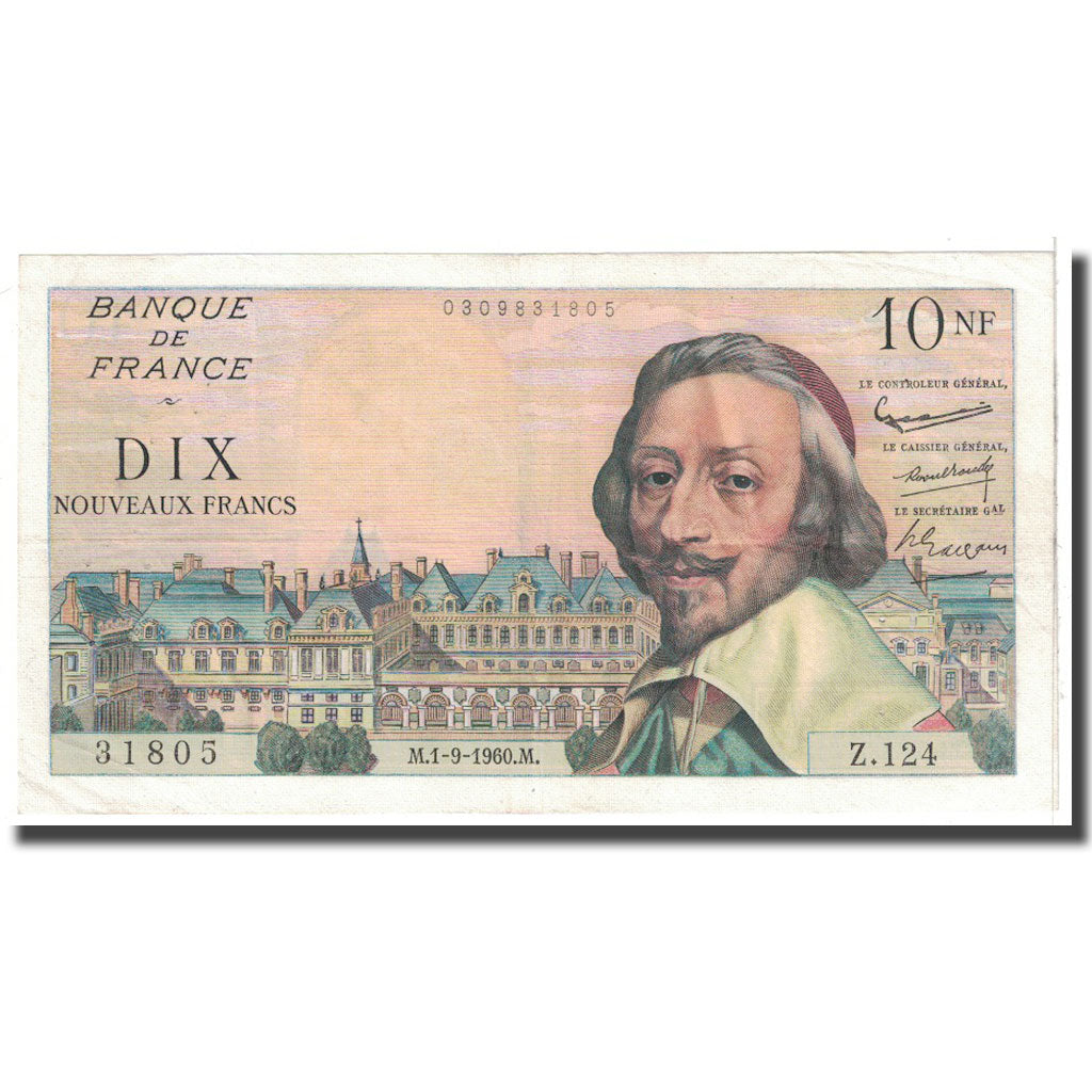 France, 10 Nouveaux Francs, 1960, 1960-09-01, EF(40-45), Fayette:57.10, KM:142a